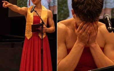 Everyone Laughed When My Son Walked Across the Graduation Stage in a Red Dress—Until He Revealed Why He Was